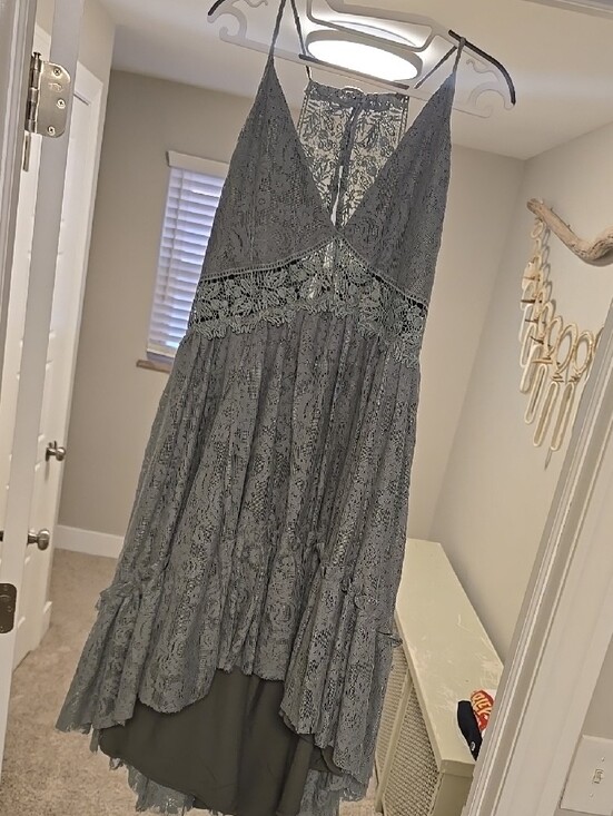 Joyfolie Dresses & Skirts - Joyfolie - Marline Dress In Sage ("Neutral Green"), Lace High-Low Dress NWT